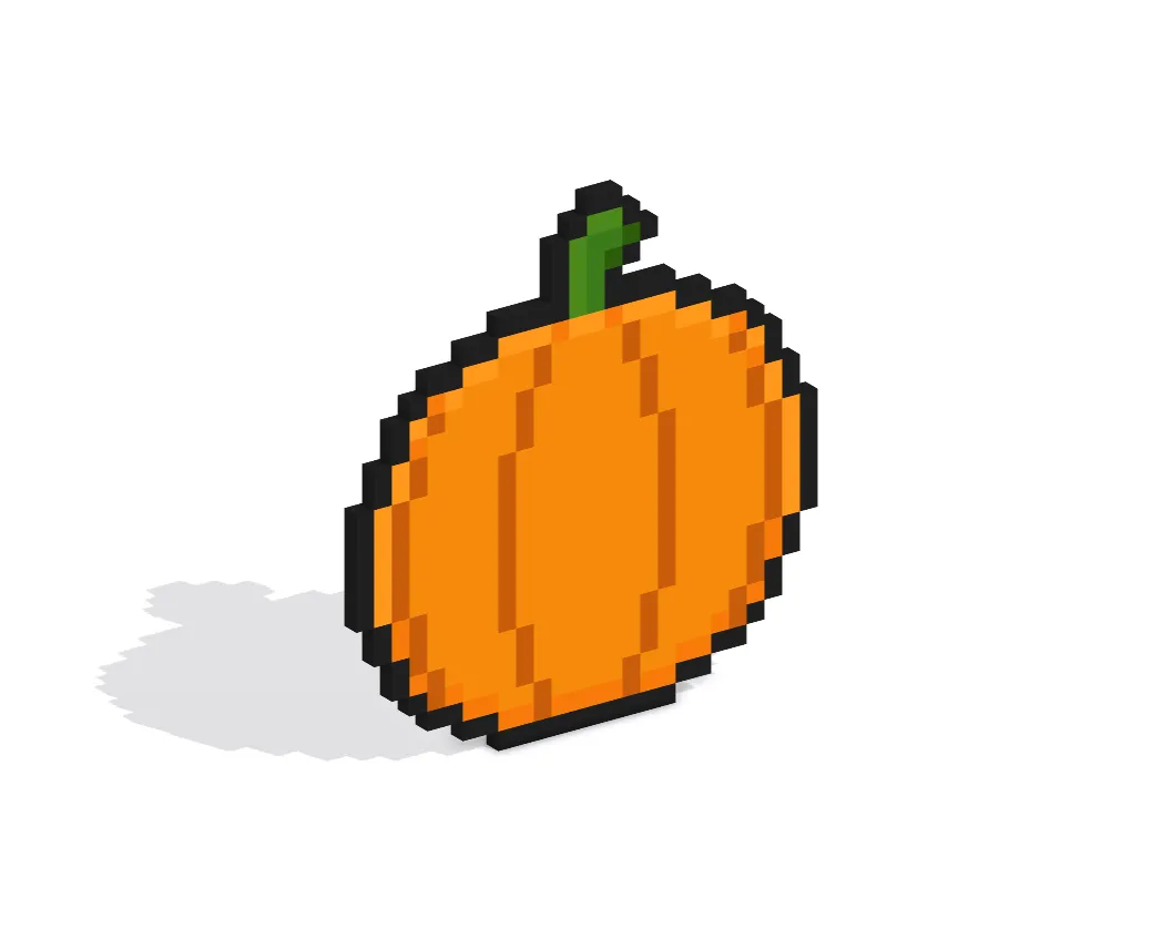 3D Pixel Art Pumpkin