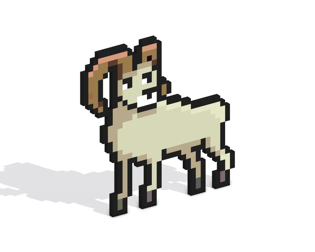 3D Pixel Art Ram