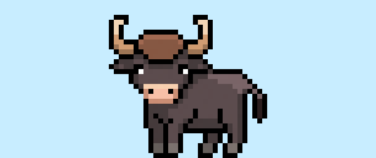 How to Make a Pixel Art Baby Bull for Beginners