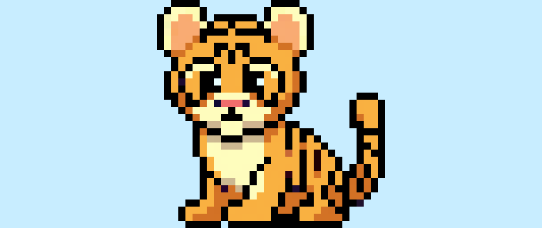 Cómo hacer un tigre bebé en Pixel Art para principiantes