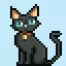 Pixel Art Black Cat