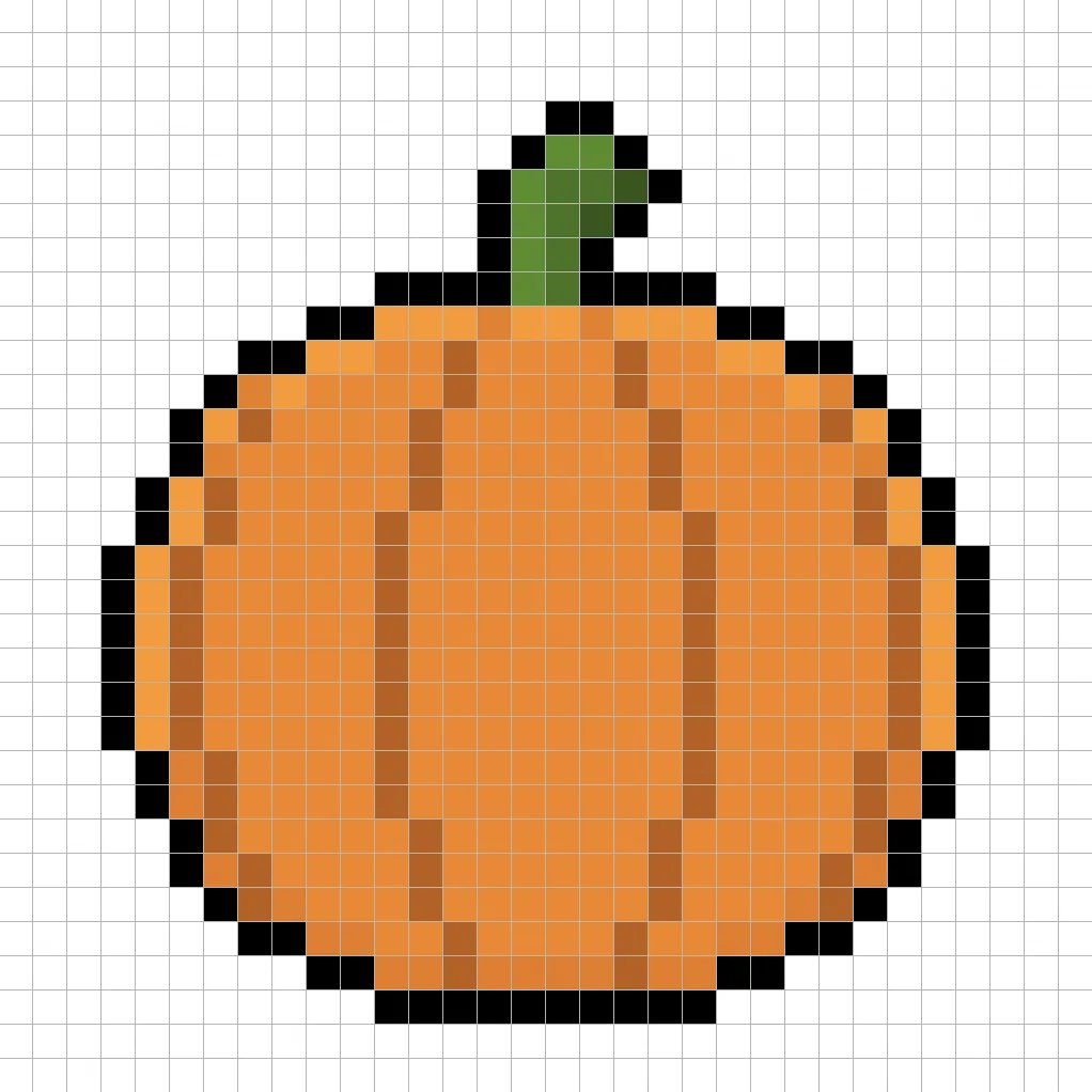 Adding highlights to the 8 bit pixel pumpkin