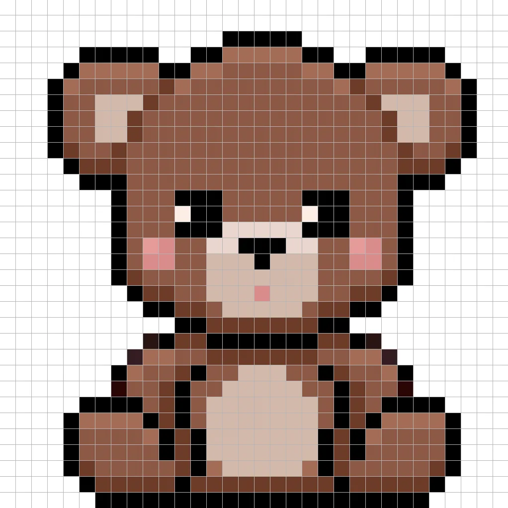 Adding highlights to the 8 bit pixel teddy bear