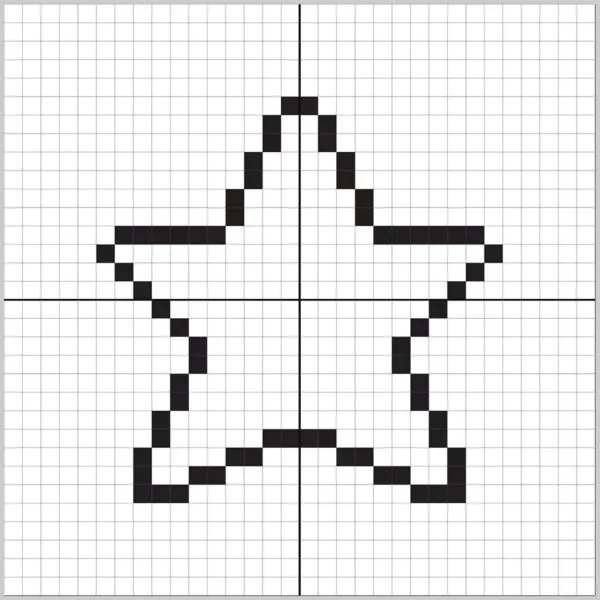 The pixel art star outline