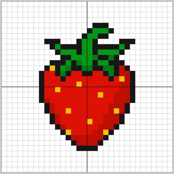 The pixel strawberry with shadows