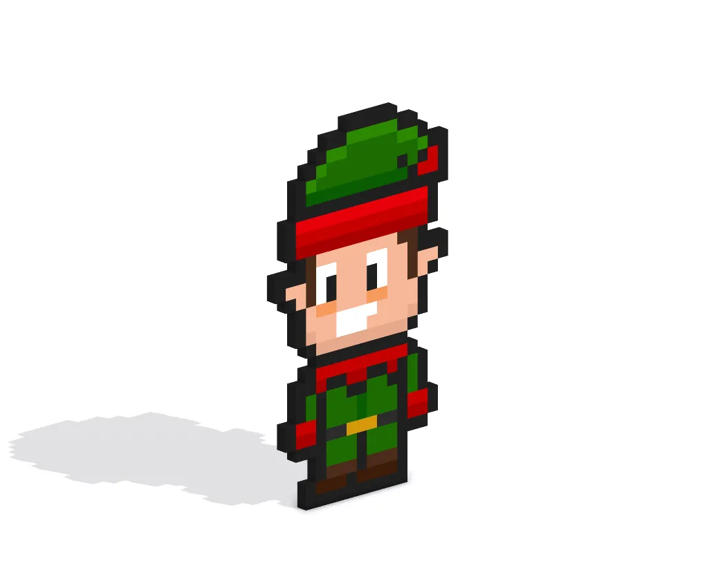 3D Pixel Art Elf