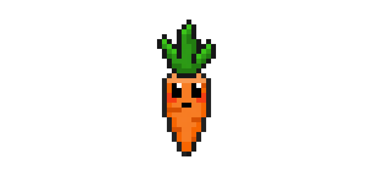 How to Draw a Kawaii Carrot Pixel Art for Beginners