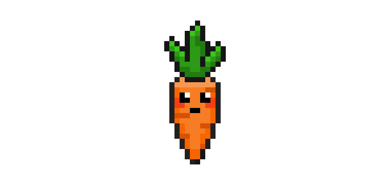 How to Draw a Kawaii Carrot Pixel Art for Beginners